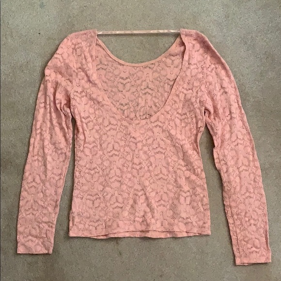 Urban Outfitters Knit Lace Long Sleeve Top - Picture 2 of 2